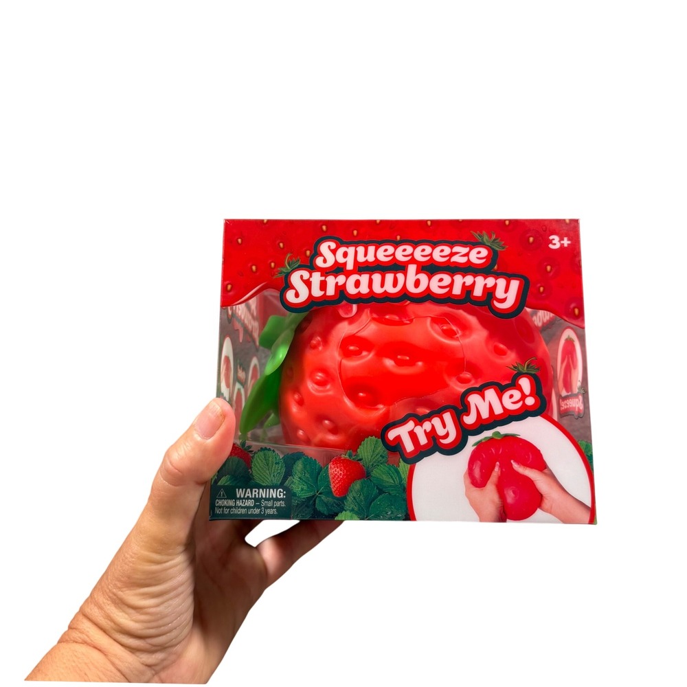 Sunny Days Squeeeeze Strawberry Kids OS Red New Sensory Squishy Fidget Toy